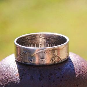 Kennedy Half Dollar, Clad, Half Dollar, Coin Ring, Polished Kennedy Half Dollars, United States Half Dollar Coin Ring, Liberty image 3