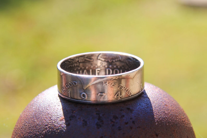 Kennedy Half Dollar, Clad, Half Dollar, Coin Ring, Polished Kennedy Half Dollars, United States Half Dollar Coin Ring, Liberty image 3