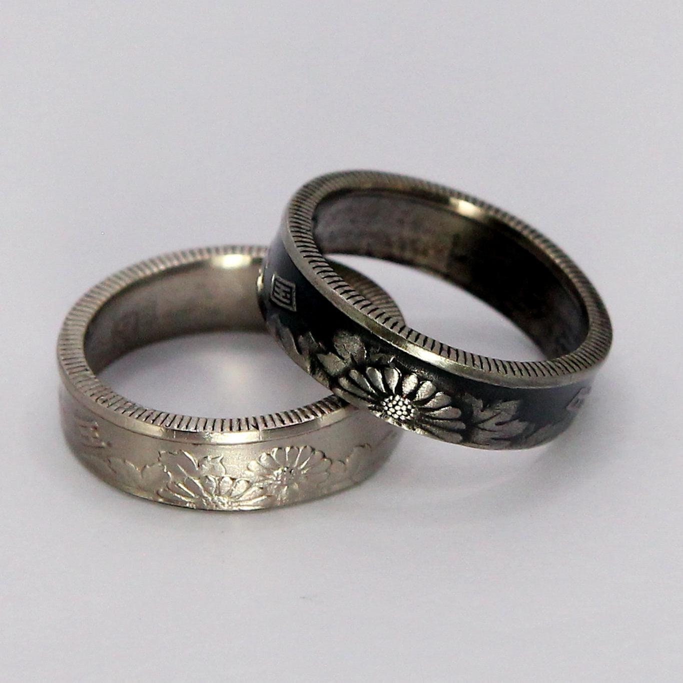 Japanese 50 Yen-Coin Ring-Yen Coin Ring-Japanese Ring-Promise Ring-Men's Ring-Woman's Ring-Wedding Band-Engagement Ring-Yen-50 Yen-Japanese
