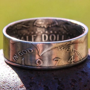 Kennedy Half Dollar, Clad, Half Dollar, Coin Ring, Polished Kennedy Half Dollars, United States Half Dollar Coin Ring, Liberty image 1