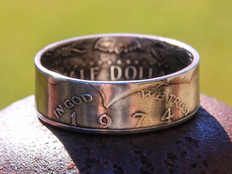 Kennedy Half Dollar, Clad, Half Dollar, Coin Ring, Polished Kennedy Half Dollars, United States Half Dollar Coin Ring, Liberty image 1