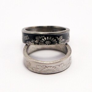 We offer US standard sizes of 4-10 in our 50 yen coin rings.