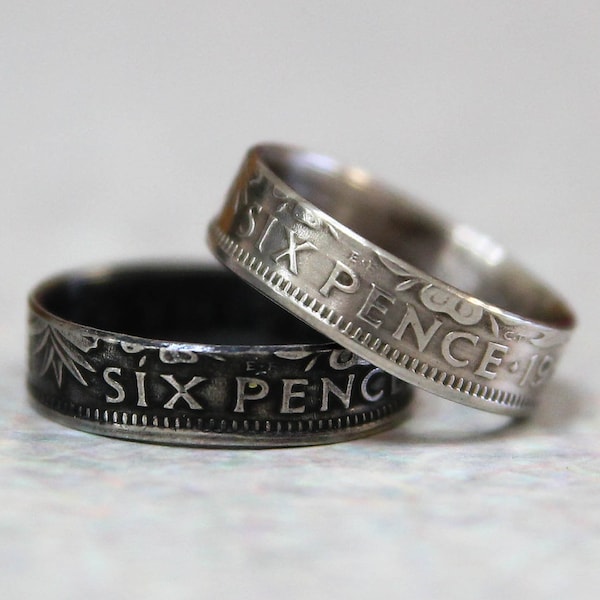 Six pence Coin Ring, Great Britain Six pence, Wedding Coin Ring, Good Luck Wedding Coin Ring, Lucky Coin Ring, Wedding Gift