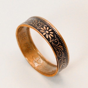 1 Sen Coin Ring, Paulownia, Japanese 1 Sen, Coin Ring, Japanese Ring, Japanese, Powder Coated, Japanese Jewelry, Promise Ring, Anime, Kanji