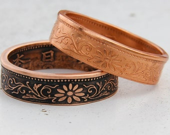 Japanese 1 Sen Coin Ring, Paulownia, Japanese 1 Sen, Sen Coin, Japanese Ring, Coin Ring, Souvenir, Promise Ring, Japanese Culture, Anime