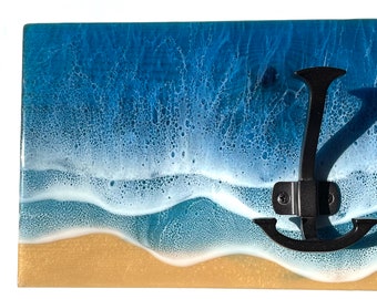 3D 4 Layes Blue Epoxy Ocean Wave Rectangle Wall Rack 24”x7” - Etsy