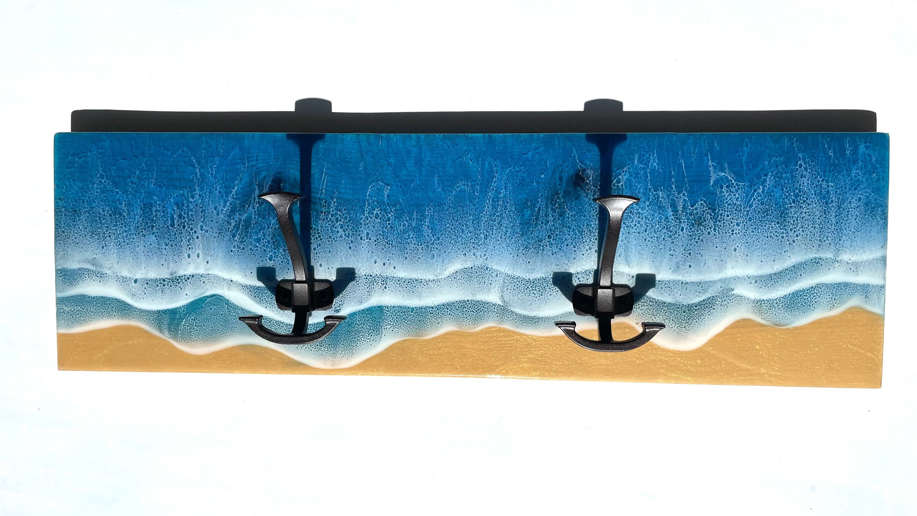 3D 4 Layes Blue Epoxy Ocean Wave Rectangle Wall Rack 24”x7” - Etsy