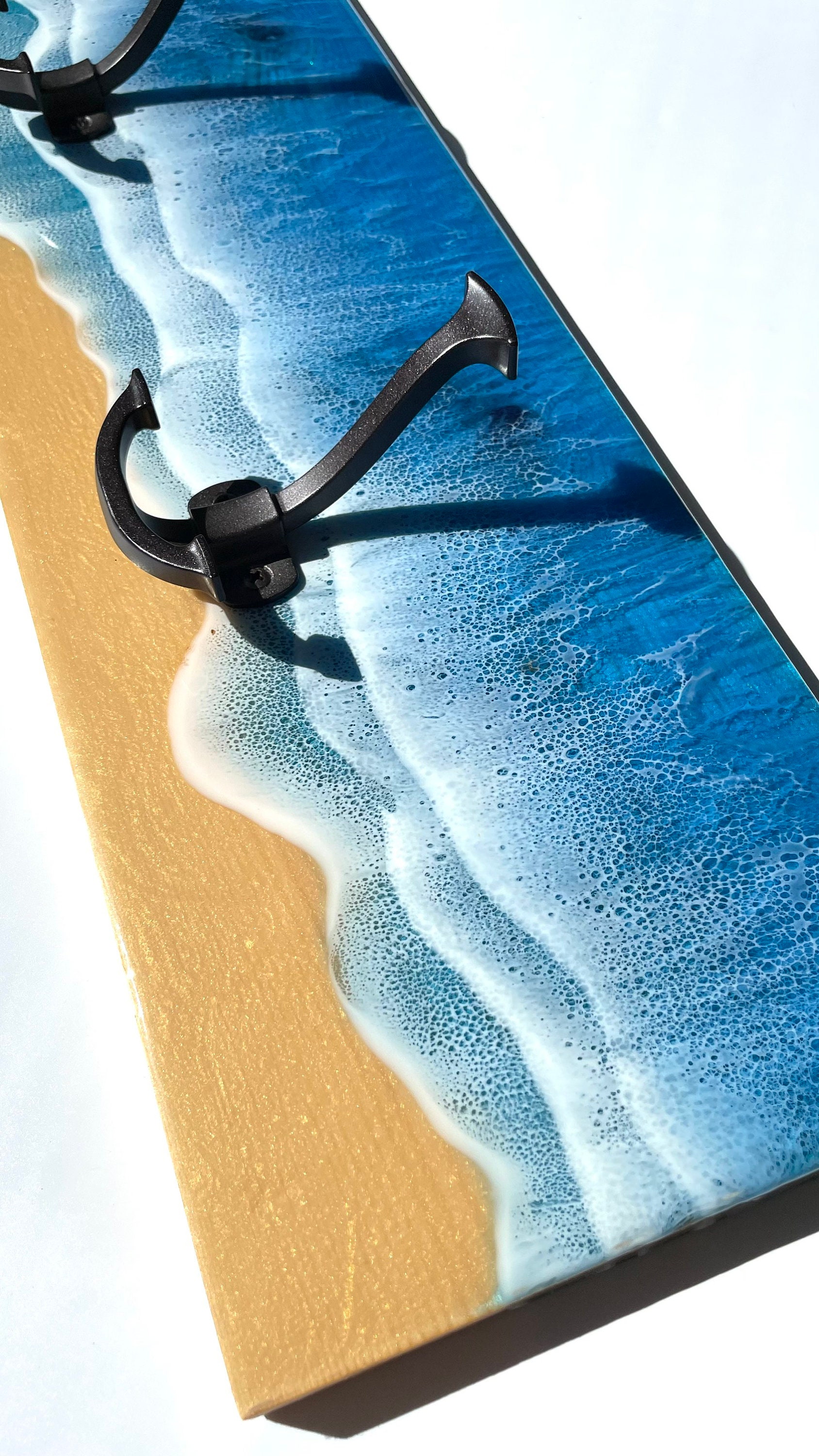 3D 4 Layes Blue Epoxy Ocean Wave Rectangle Wall Rack 24”x7” - Etsy