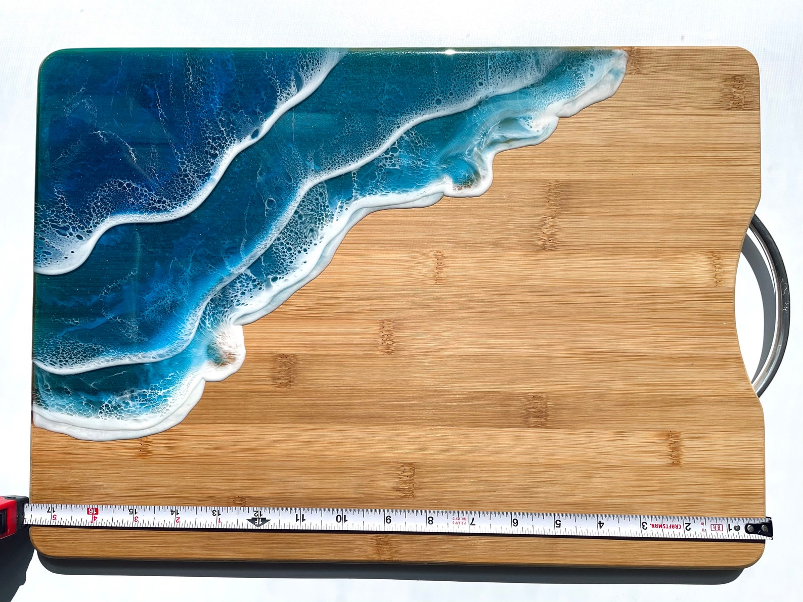3D Blue Ocean Wave Cutting Board with Silver Handle / 18 x Etsy