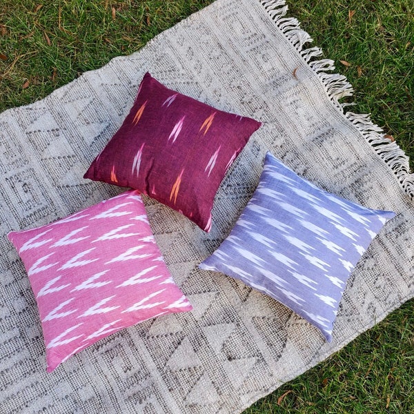 Ikat Pillow cover, Pink Ikat Pillow, Blue Ikat Pillow, Throw Pillow, Decorative Pillow, Ikat Pillow Set