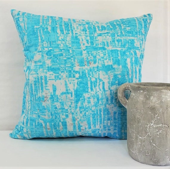 Sea blue top throw pillows