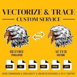 Custom Vectorize service, Vector Redraw, Image To Vector, Logo & Image Redraw Service, Custom Logo, SVG Improve Quality, Vector Art Tracing