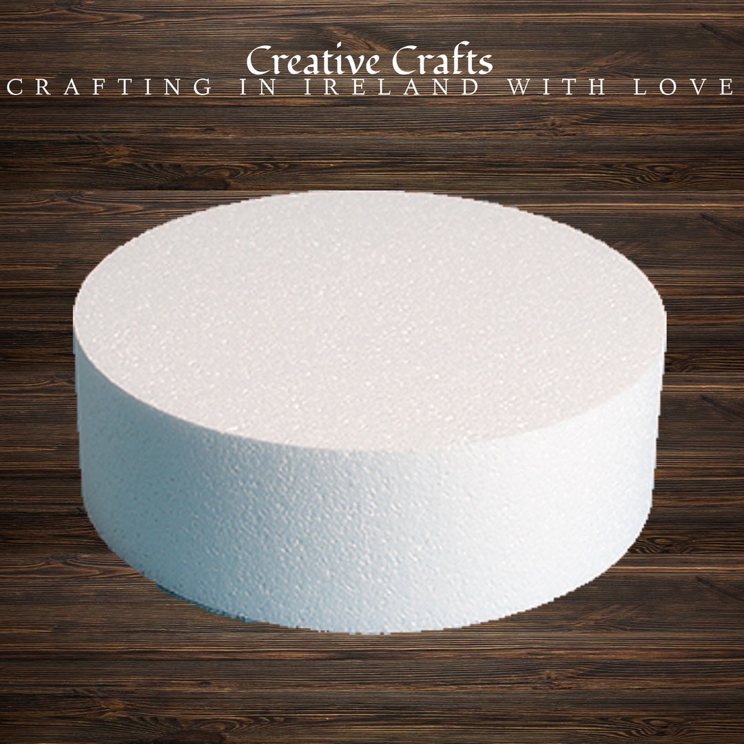 Round Polystyrene Cake Dummy, Various Sizes, Depth, and Shape