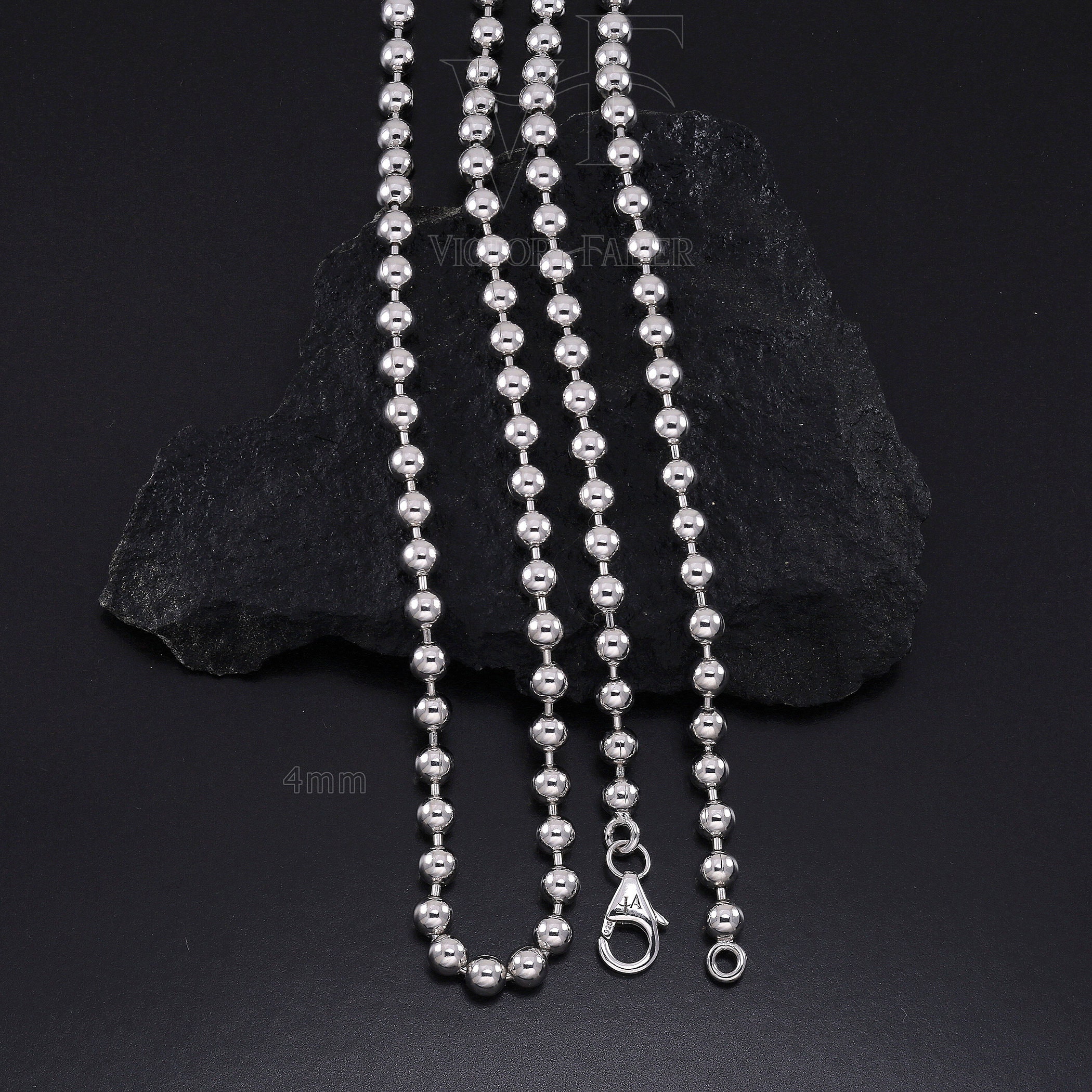 Sterling Silver 3mm 4mm Ball Chain Men's Women's Etsy