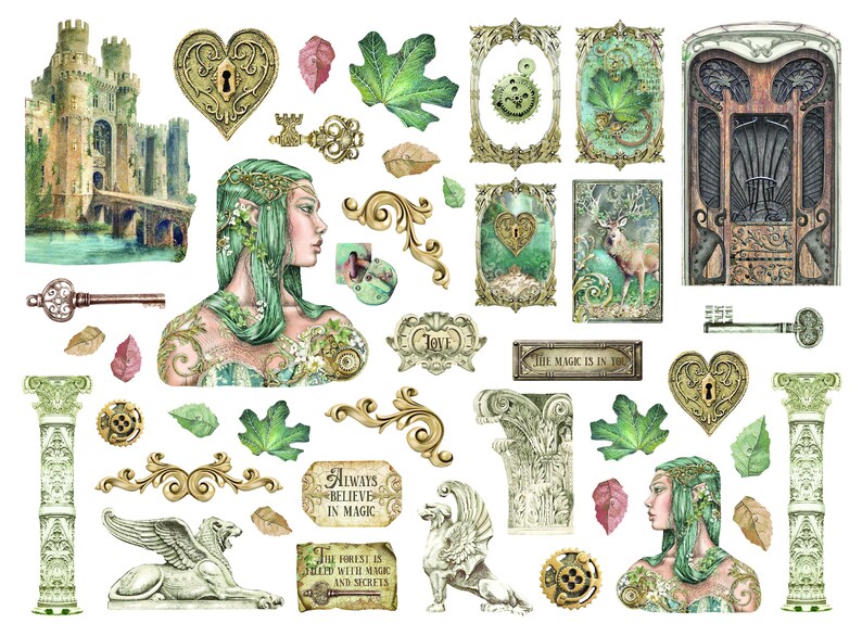 Stamperia Magic Forest Die Cuts Etsy