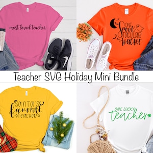 Teacher SVG Holiday Mini Bundle, Digital Download, teacher svg designs, svg bundle, svg files for teachers, teacher car sticker svg
