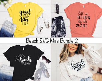 Beach SVG Bundle - Beach SVG for Cricut - Beach tshirt SVG bundle - Digital Download - Hand drawn beach svg designs - Summer tee bundle