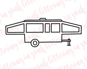 Popup Camper SVG// cutting file // SVG //PNG // Hand Drawn