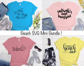 Beach SVG Bundle - Beach SVG for Cricut - Beach tshirt SVG bundle - Digital Download - Hand drawn beach svg designs - Summer tee bundle