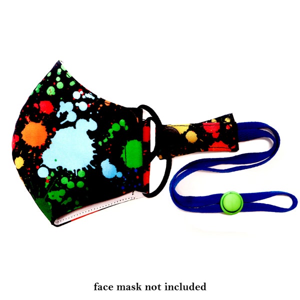 2-in-1 KIDS' Lanyard and Ear Savers for Face Masks || Custom Color Unisex Adjustable Face Mask Holder/Necklace for Children