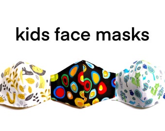 Kids Cotton Face Mask, Reusable Washable Unisex Mask