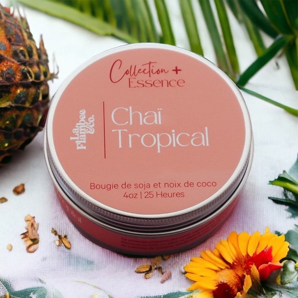 Bougie Chaï tropical, spring and summer candle for mother's day gift, handmade