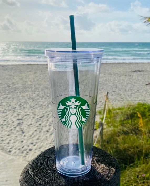 Venti Starbucks Cup Clear Cold Acrylic 24oz Tumbler 