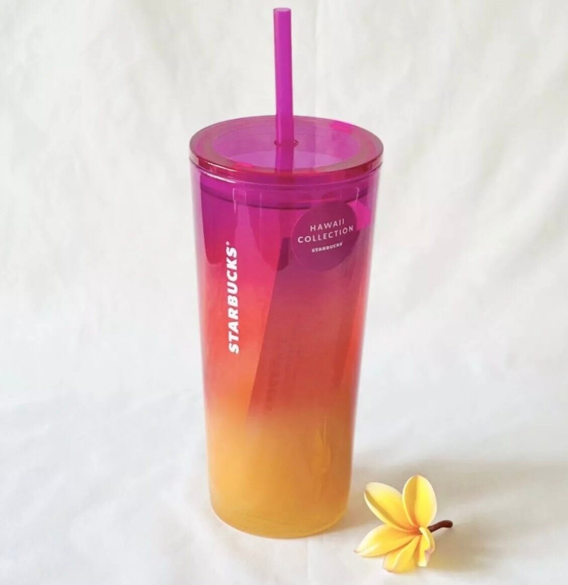 Starbucks Pink/Orange Ombre Stainless Steel Cold Drink Cup