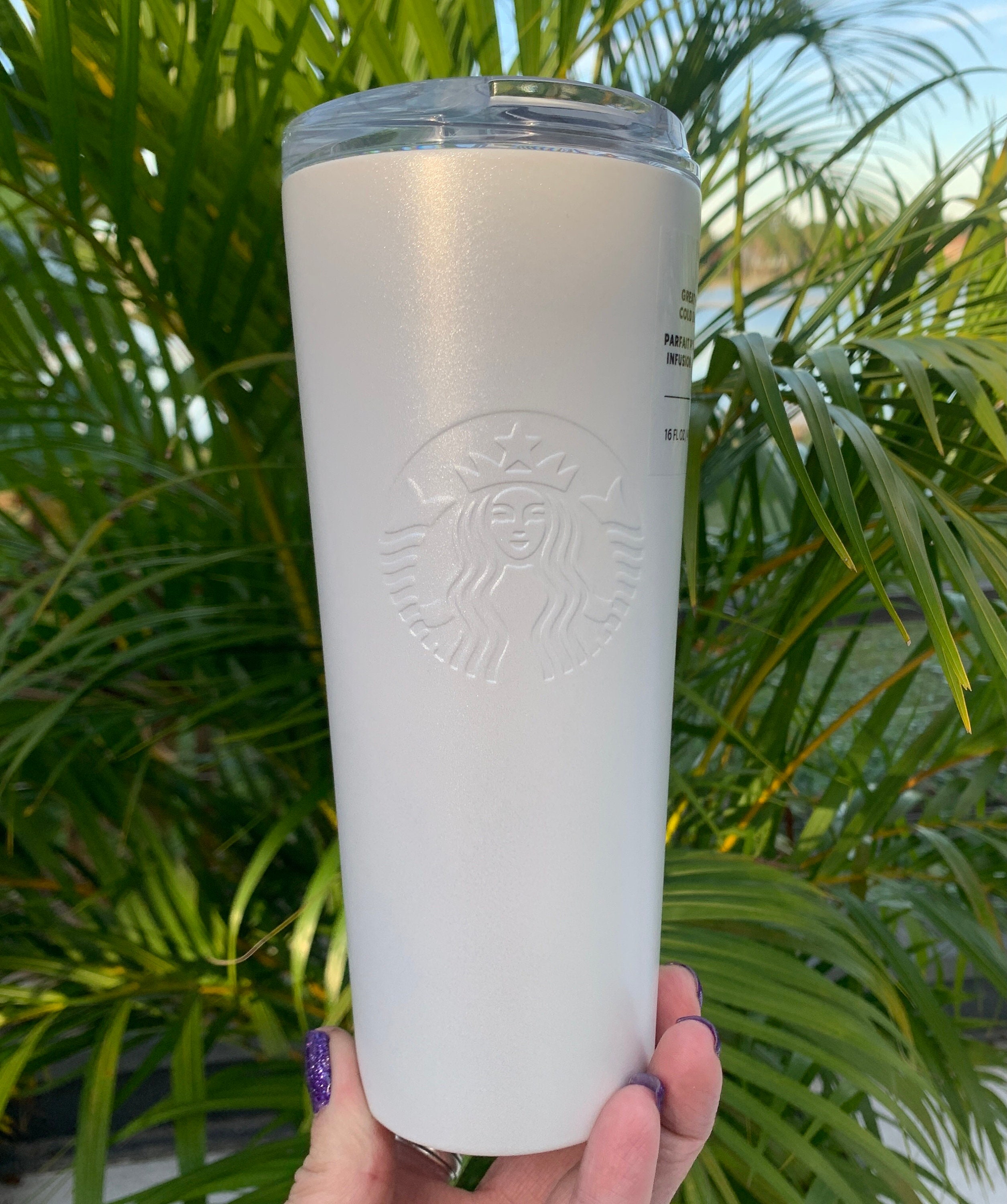 Starbucks Venti 24 fl oz Clear plastic Cold Cup Tumbler w/straw HTF *BPA  FREE*