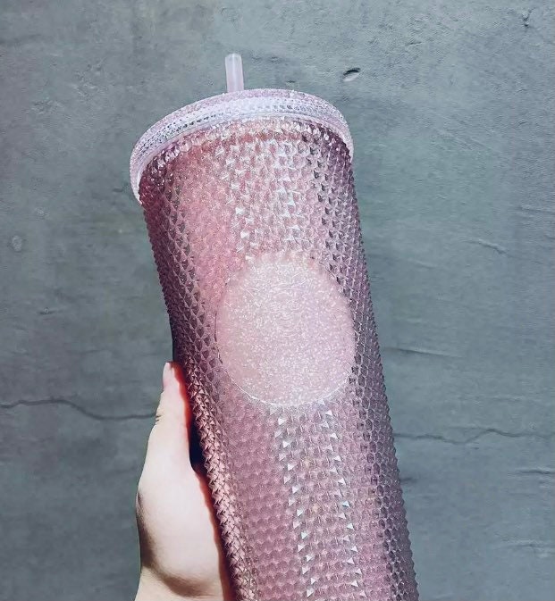 promotion Starbucks China sakura Glitter Pink Studded 24oz cold cup