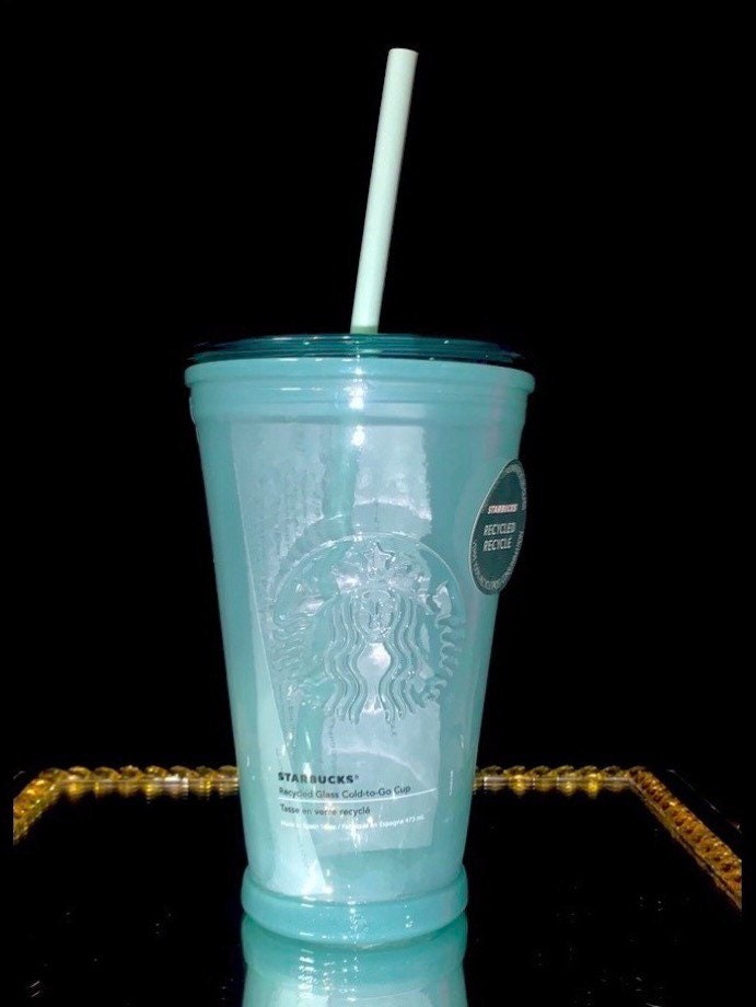 Starbucks New 2021 Mint Green Recycled Glass Tumbler Cold Cup