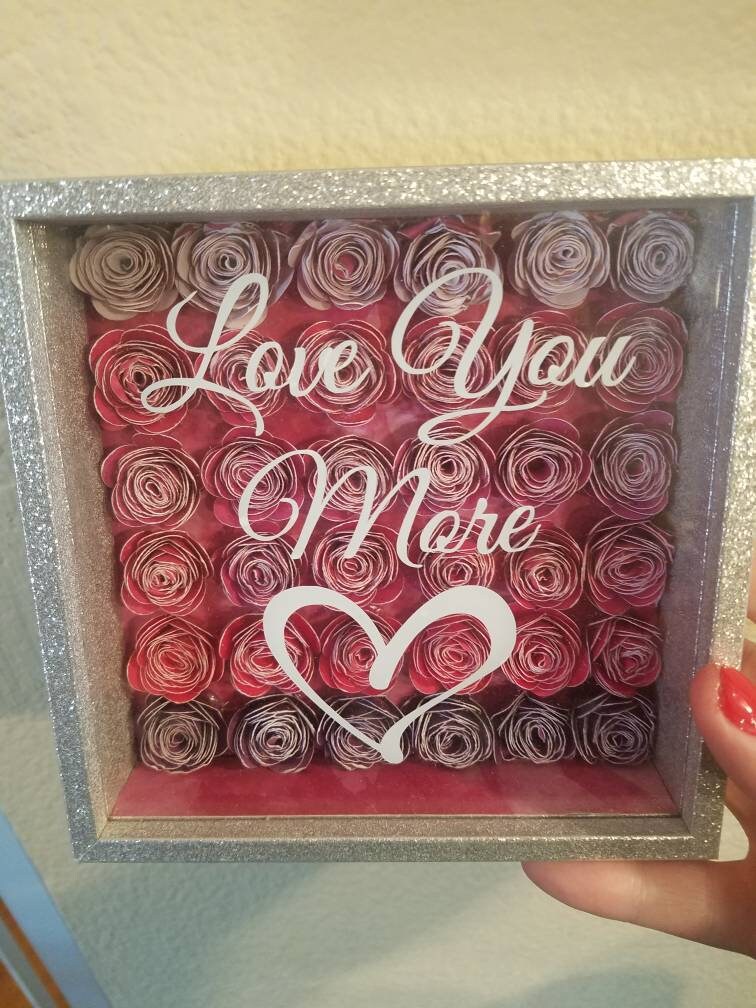 Love You More Shadow Box Valentine's Day Shadow Box Etsy