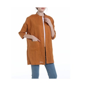Linen Long Cardigan Coat 100% Linen