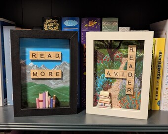 Arte de caja de sombras para amantes de los libros - creado por Wandering Forge ™