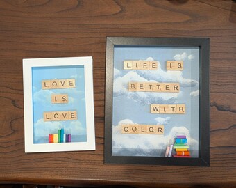 Arte mural de Scrabble para amantes de los libros - Colección Orgullo - creado por Wandering Forge ™