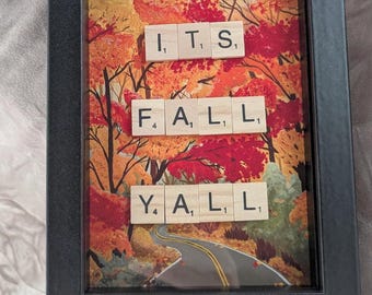 Arte mural de Scrabble de otoño - creado por Wandering Forge ™