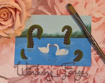 Los cisnes se aparean de por vida (impresión de 4x6)