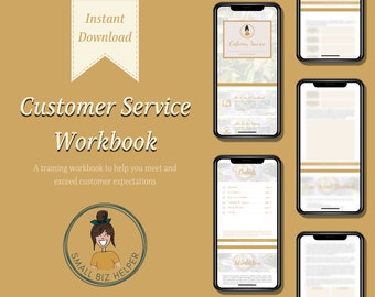 Libro de trabajo de capacitación en servicio al cliente, Libro de trabajo de experiencia positiva, Recursos para pequeñas empresas, Recursos de descarga digital, Ayudante para pequeñas empresas