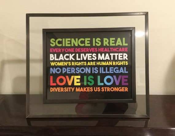 8x10 PRINT- Diversity Makes Us Stronger 100lb Gloss Cover- Black Lives Matter blm LGBT Science is Real Love is Love art poster 8 10 inch in