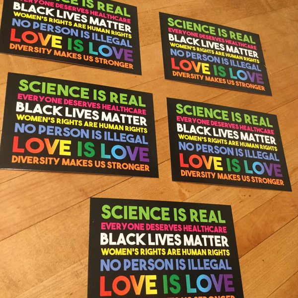 CARTOLINE - La diversità ci rende più forti - 4 x 6 pollici - BLM Black Lives Matter, diritti delle donne LGBTQ, set da 4 x 6 pollici che crediamo di sapere in questa casa