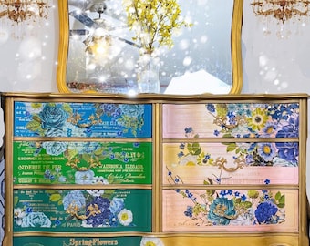 Made to order, Chest of drawers, dresser, French provincial dresser, floral dresser,