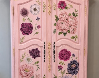 Pink armoire/ pink dresser/