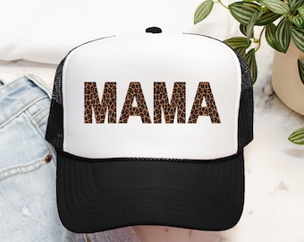 Cheetah MAMA black trucker hat