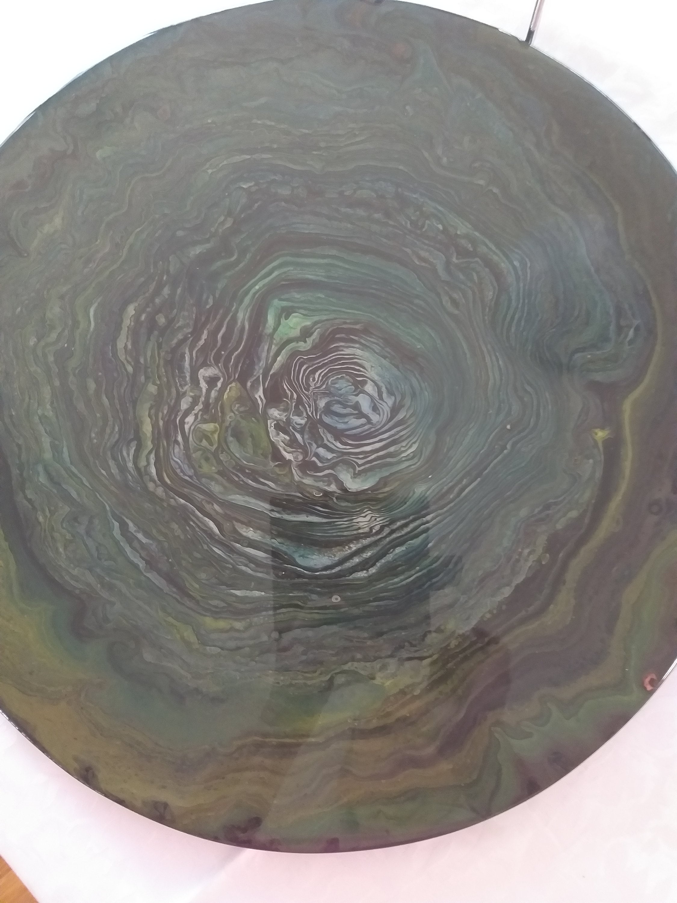 Decorative Timber Lazy Susan 45cm Acrylic Pour Resin Topped Etsy