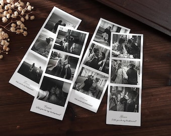 Bande photo personnalisée pour demande en mariage avec demoiselle d'honneur, marque-page photo personnalisé pour demoiselle d'honneur, petit cadeau pour une boîte de demande en mariage, carte photo pour l'équipe de la mariée