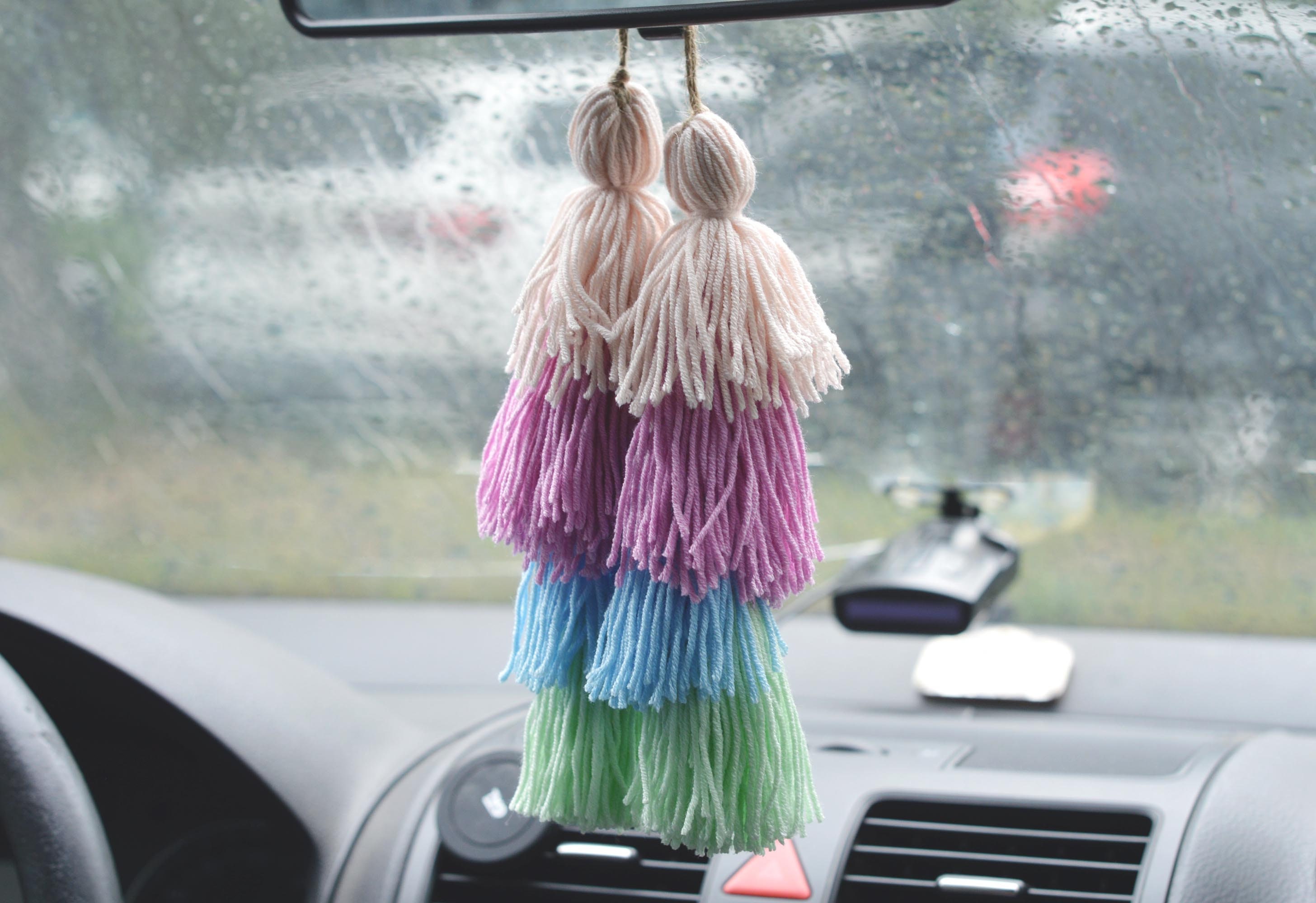 Pastel tassels car charm boho car accessories for teens Etsy