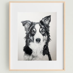Dog Portrait Drawing from Photo, Custom Hand Drawn Dog Portrait, Personalized Dog Lover Gift