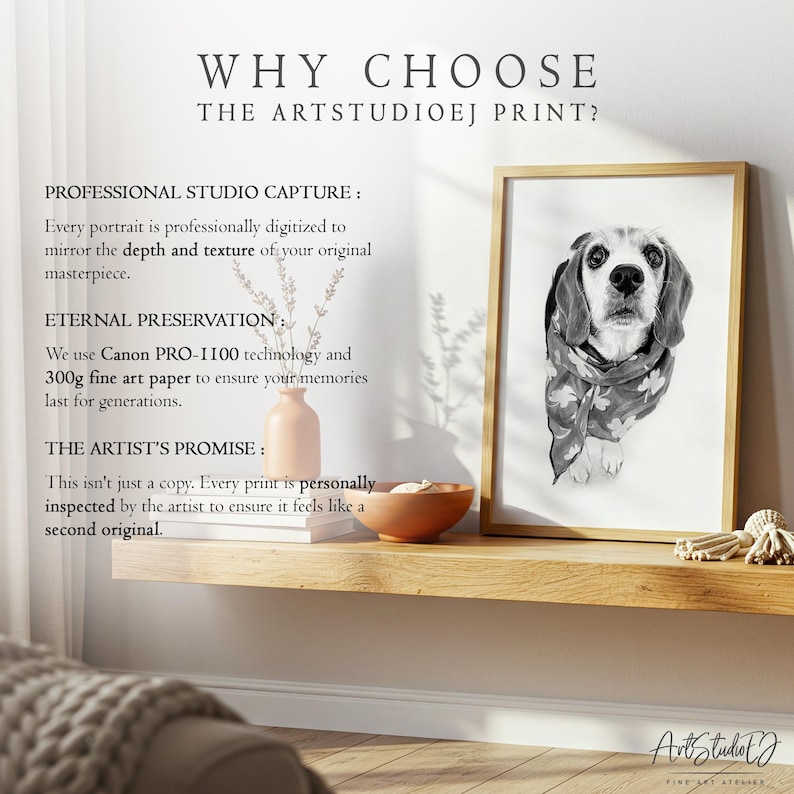 Custom Dog Drawing from Photo, Hand Drawn Dog Portrait, Personalized Pet Portrait, Dog Lover Gift Bild 16