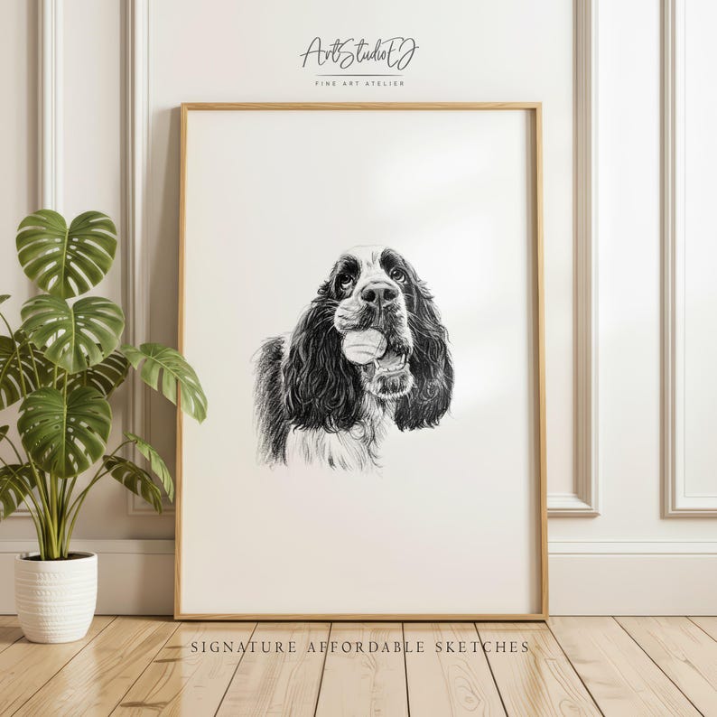 Custom Dog Sketch from Photo, German Shepherd Sketch Portrait, Simple Pet Portrait, Hand Drawn Dog Drawing image 3