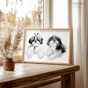 Custom Dog Drawing from Photo, Hand Drawn Dog Portrait, Personalized Pet Portrait, Dog Lover Gift Bild 14